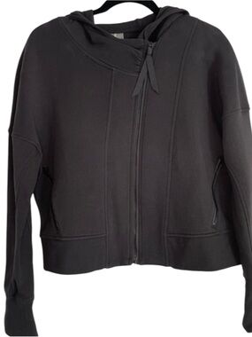 Calia Women’s Black Hooded Moto Zip Jacket Size Small